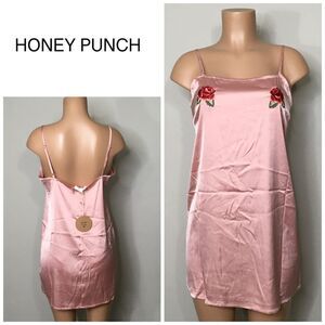 New. Honey Punch pink slip dress. Stretches